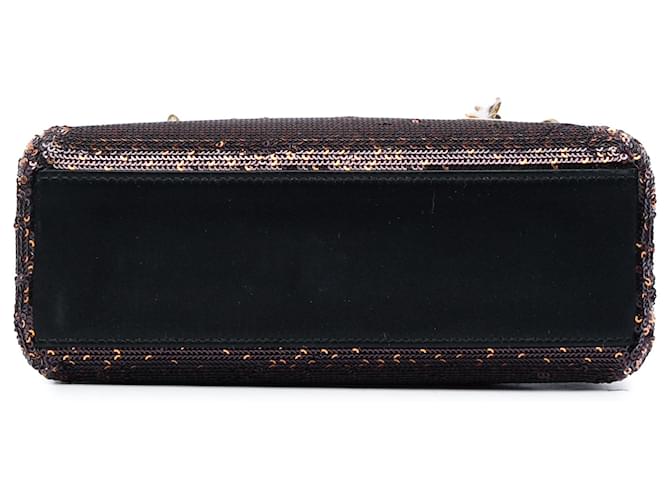 Dior Gold Mini Satin Sequin Gradient Lady Dior Dourado - vista 3