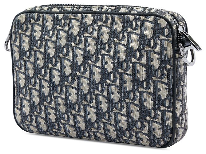 borsetta tripla Saddle in tela Oblique blu Dior Blu navy - vista 2