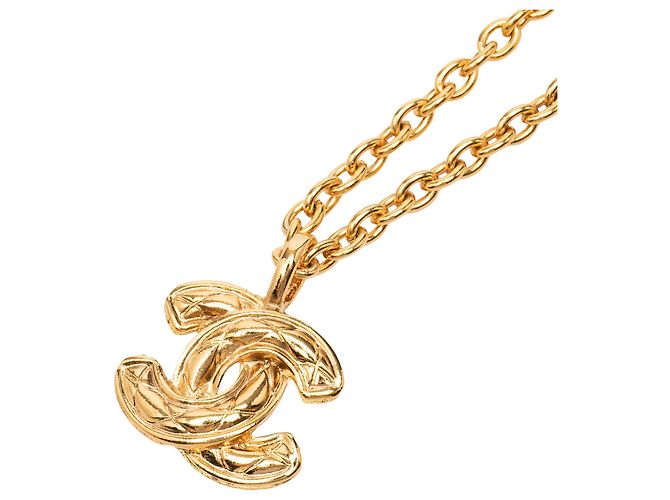 Collana con pendente matelassé Chanel Gold CC placcato oro D'oro - vista 4