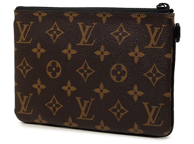 Louis Vuitton Brown Monogram Logo Story Zipped Pouch MM Braun - Ansicht 2