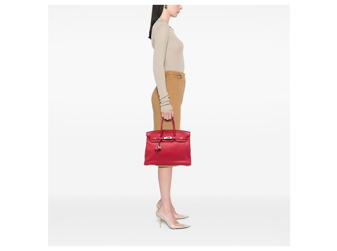 Hermès Red Clemence Birkin Retourne 35 Rosso - vista 6
