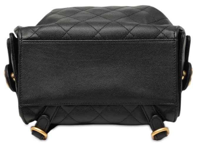 Chanel 25 Rucksack aus schwarzem gestepptem Kaviarleder, Medium - Ansicht 3