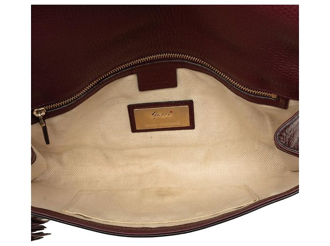 Clutch Gucci Soho Disco in pelle di vitello rossa Rosso Bordò - vista 4