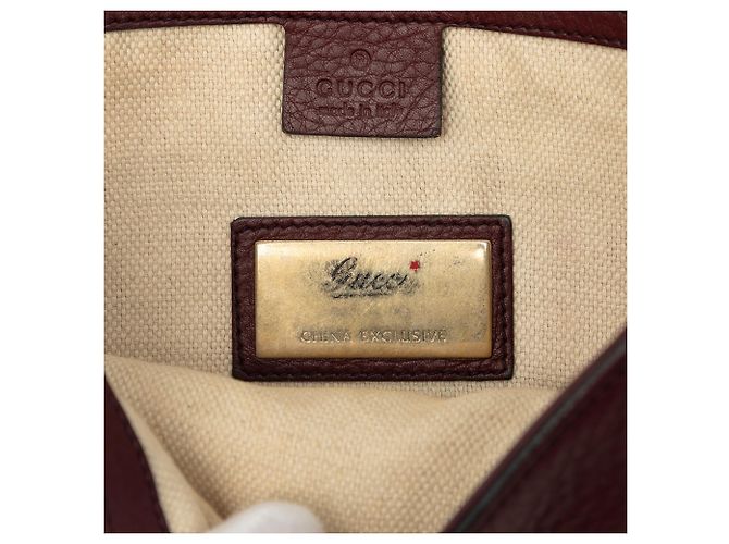 Clutch Gucci Soho Disco in pelle di vitello rossa Rosso Bordò - vista 5