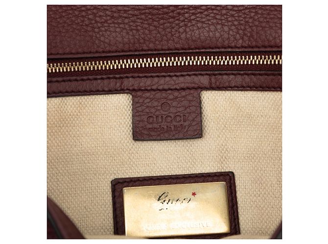 Clutch Gucci Soho Disco in pelle di vitello rossa Rosso Bordò - vista 6