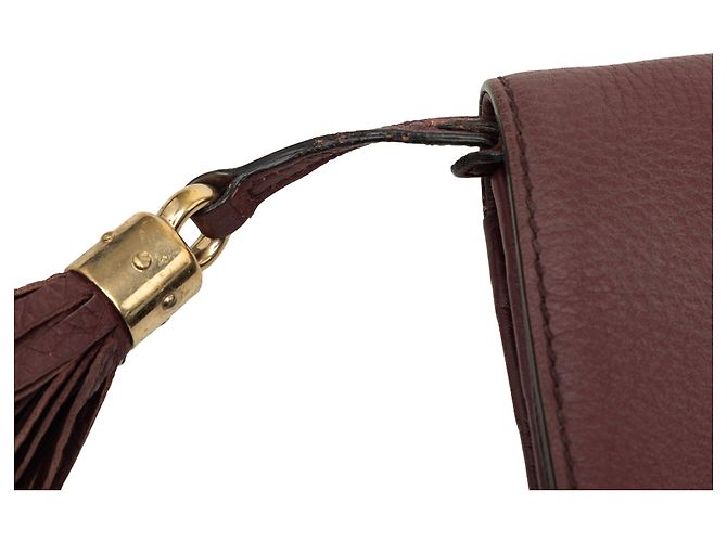 Clutch Gucci Soho Disco in pelle di vitello rossa Rosso Bordò - vista 9