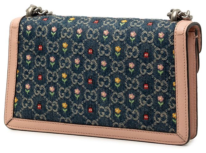 Borsa a tracolla Dionysus in denim GG blu edizione limitata Medium con ricami floreali Gucci - vista 2