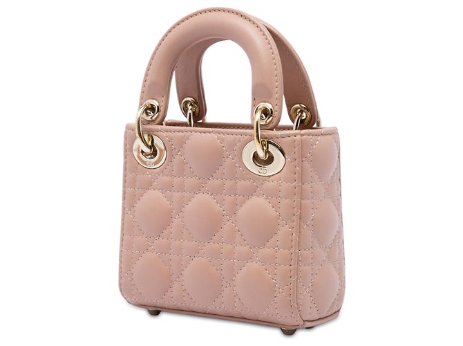 Dior Brown Micro Lambskin Cannage Lady Dior Marrone Carne - vista 2