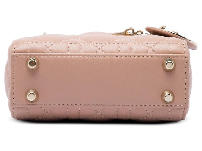 Dior Brown Micro Lambskin Cannage Lady Dior Marrone Carne - vista 3