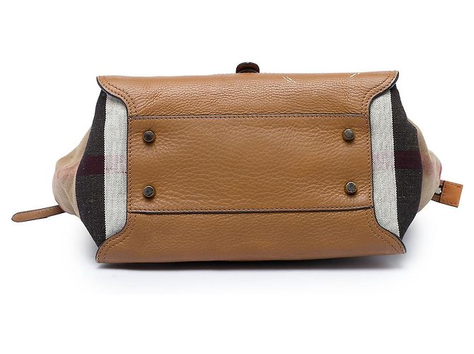 Borsa Harcourt Burberry in pelle marrone e tela House Check - vista 3