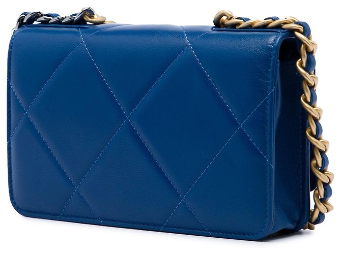 Chanel Blue Quilted Lambskin 19 Wallet On Chain - Ansicht 2