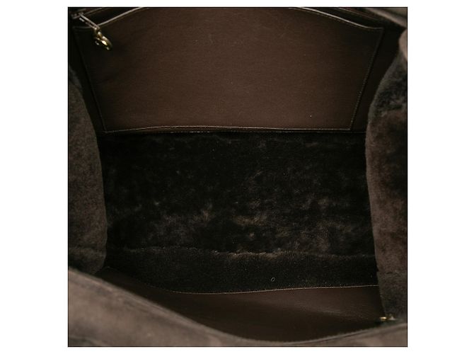 Borsa Tote Chanel in camoscio e shearling marrone Marrone scuro - vista 4