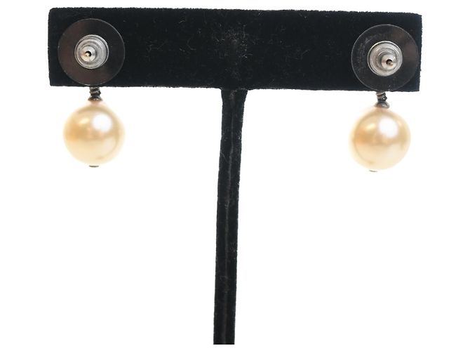 Orecchini Chanel Silver CC in ottone con strass e perle sintetiche Argento - vista 4