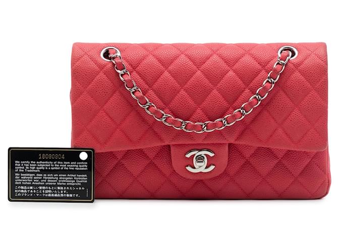 Chanel Red Medium Classic Caviar Double Flap Rosso - vista 7