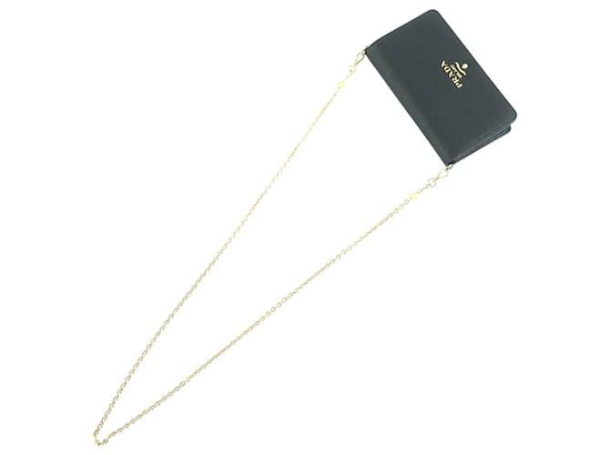 Prada Mini Borsa a Tracolla Saffiano Nera Nero - vista 11