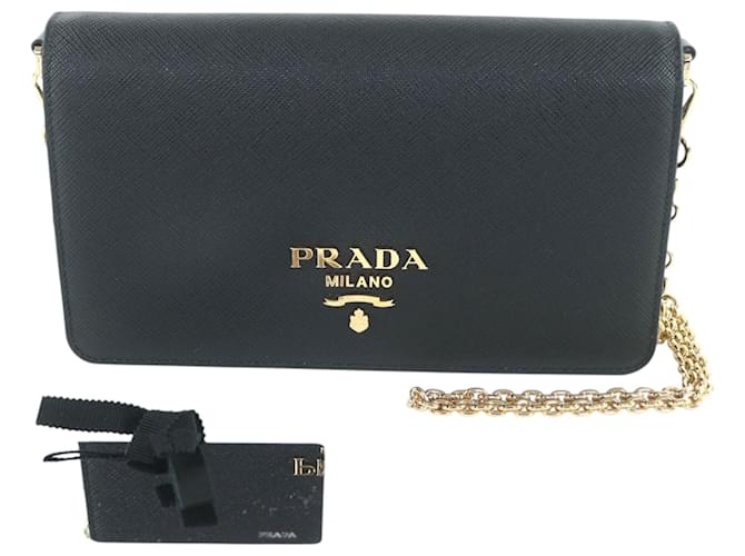 Prada Mini Borsa a Tracolla Saffiano Nera Nero - vista 13