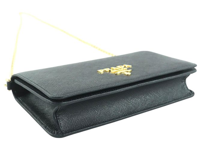 Prada Mini Borsa a Tracolla Saffiano Nera Nero - vista 3