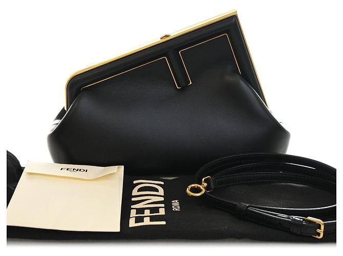 Borsa a tracolla Fendi First Piccola in Nappa Nera Nero - vista 14