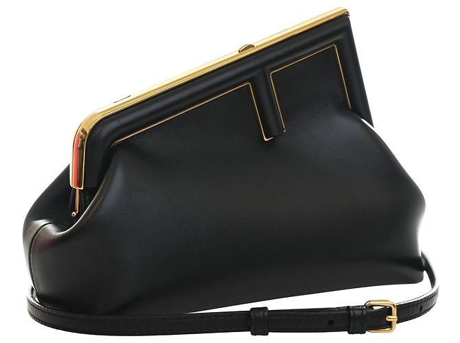 Borsa a tracolla Fendi First Piccola in Nappa Nera Nero - vista 5