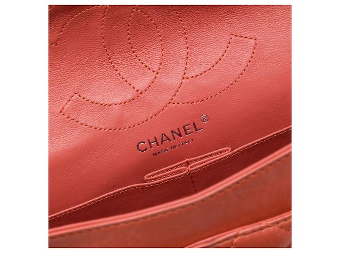 Chanel Orange Quilted Lambskin Reissue 2.55 Double Flap 226 Arancione Pesca - vista 5