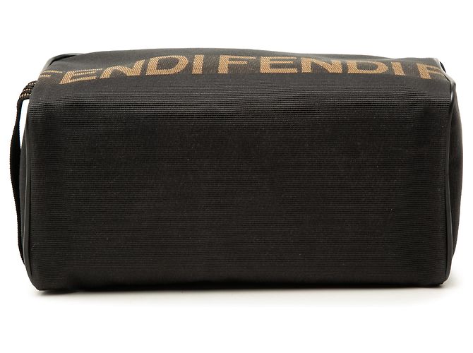 Necessaire Fendi in nylon nero con logo - vista 3