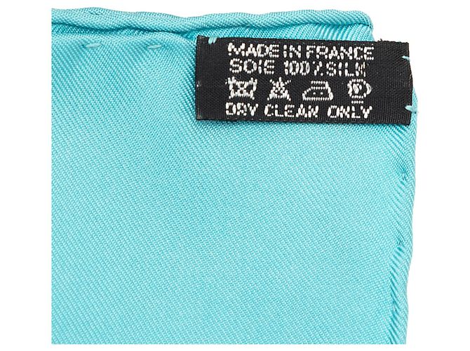 Foulard di seta Hermès Blue Bouteilles a La Mer 90 Blu chiaro - vista 3