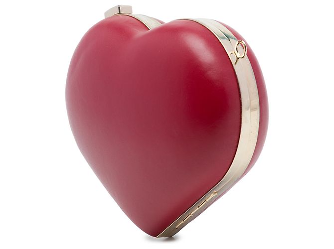 Valentino Minaudiere Crossbody Carry Secrets Heart in pelle rossa Rockstud Rosso - vista 2