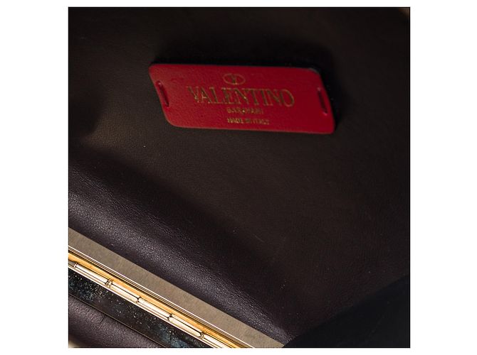 Valentino Minaudiere Crossbody Carry Secrets Heart in pelle rossa Rockstud Rosso - vista 4