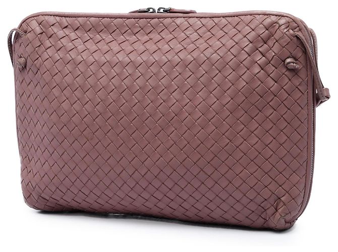 Bottega Veneta Borsa a tracolla Large Nappa Intrecciato Nodini Rosa - vista 2