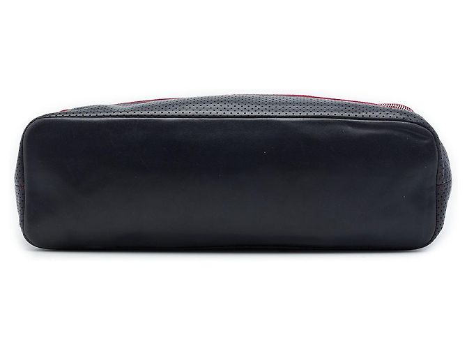 Borsa a tracolla espandibile Chanel in vitello traforato blu Blu navy - vista 3
