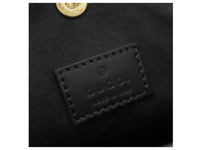 Borsa Satchel Gucci Super Mini in pelle di vitello nera con logo GG impresso Nero - vista 5