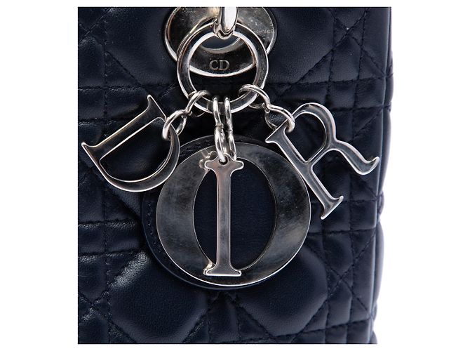 Dior Black Medium Lambskin Cannage Lady Dior Nero - vista 5