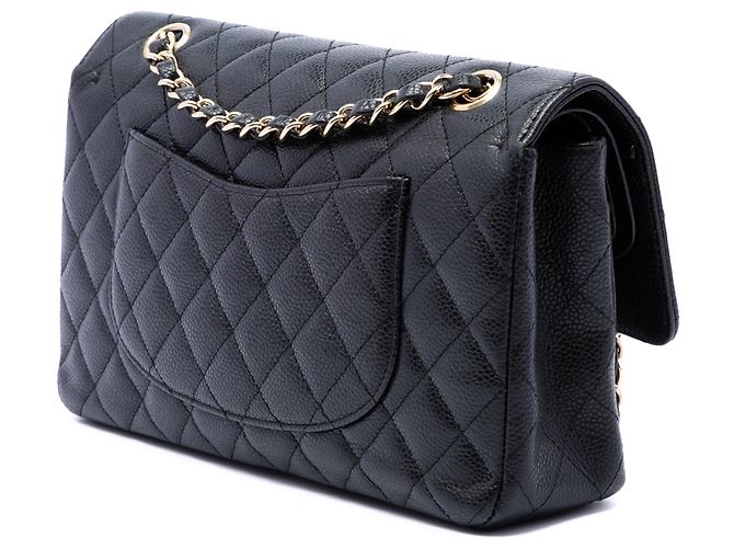 Chanel Black Medium Classic Caviar Double Flap Nero - vista 2