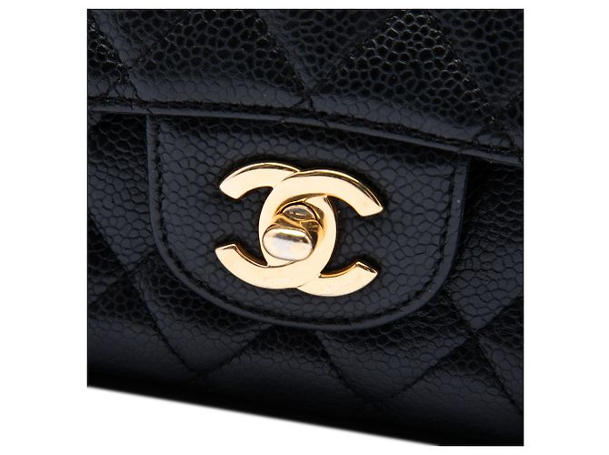 Chanel Black Medium Classic Caviar Double Flap Nero - vista 5