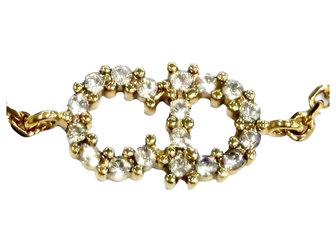 Bracciale Clair D Lune Dior Gold Placcato Oro Cristalli e Perle Finte D'oro - vista 6