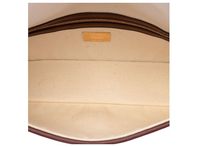 Fendi Beige Zucca bestickte Canvas Baguette Satchel Tasche - Ansicht 4