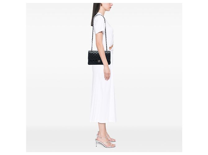 Chanel Black Medium Classic Caviar Double Flap Negro - vista 5