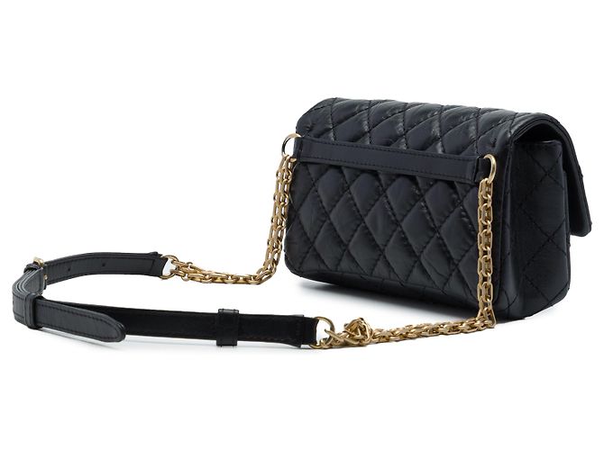 Borsa cintura Chanel Reissue 2.55 con patta in vitello matelassé nero - vista 2
