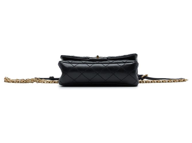 Borsa cintura Chanel Reissue 2.55 con patta in vitello matelassé nero - vista 3