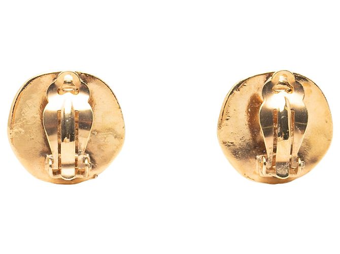 Orecchini a clip rotondi placcati oro Chanel Gold CC D'oro - vista 2