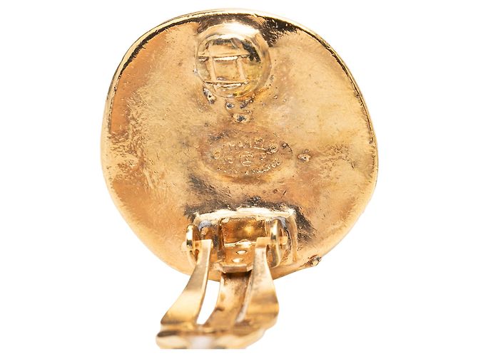 Orecchini a clip rotondi placcati oro Chanel Gold CC D'oro - vista 3