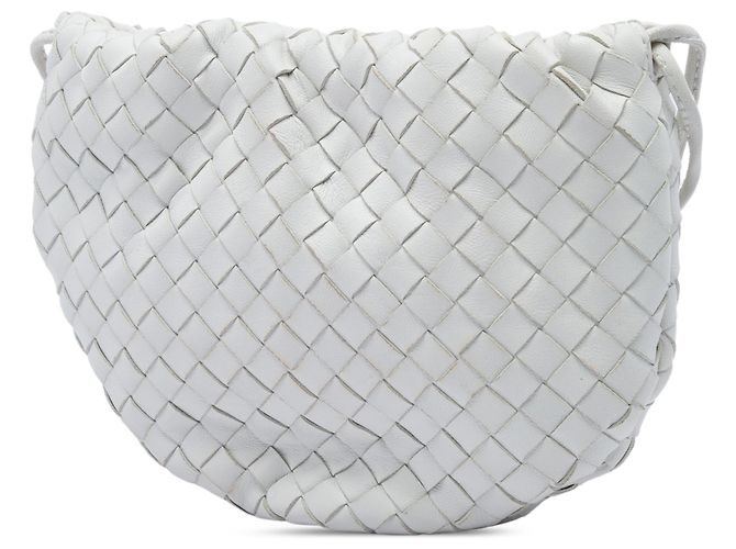 Bottega Veneta Mini Borsa a Tracolla Bulb in Nappa Intrecciato Bianca Bianco Bianco sporco - vista 2