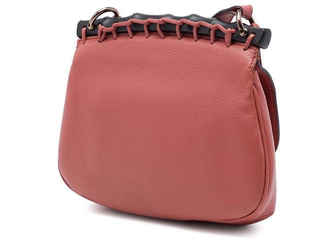 Gucci Borsa a tracolla Small Leather Bamboo Nouveau Fringe Rosa - vista 2