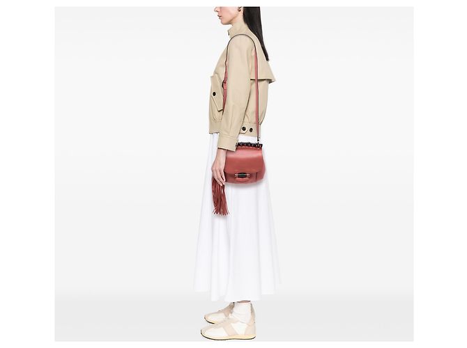Gucci Borsa a tracolla Small Leather Bamboo Nouveau Fringe Rosa - vista 6