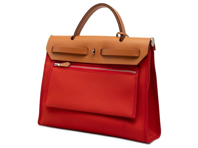 Hermès Orange Toile Herbag Zip 31 Arancione - vista 2