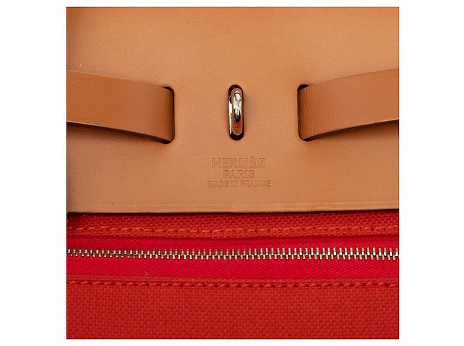 Hermès Orange Toile Herbag Zip 31 Arancione - vista 5