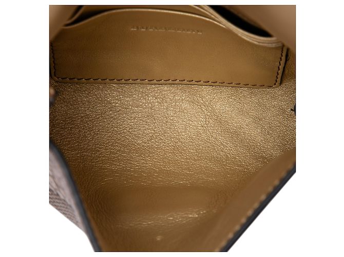 Burberry Gold Embossed Grain Check Leather Langley Crossbody Golden - view 4