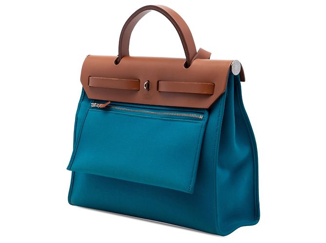 Hermès Blue Toile Herbag Zip 31 - vista 2