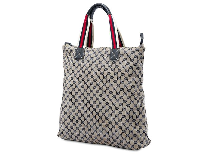 Gucci Beige GG Canvas Web Vertical Tote - Ansicht 2