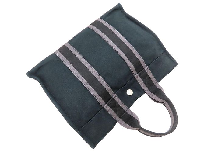 Hermès Black Canvas Fourre Tout PM Nero - vista 19